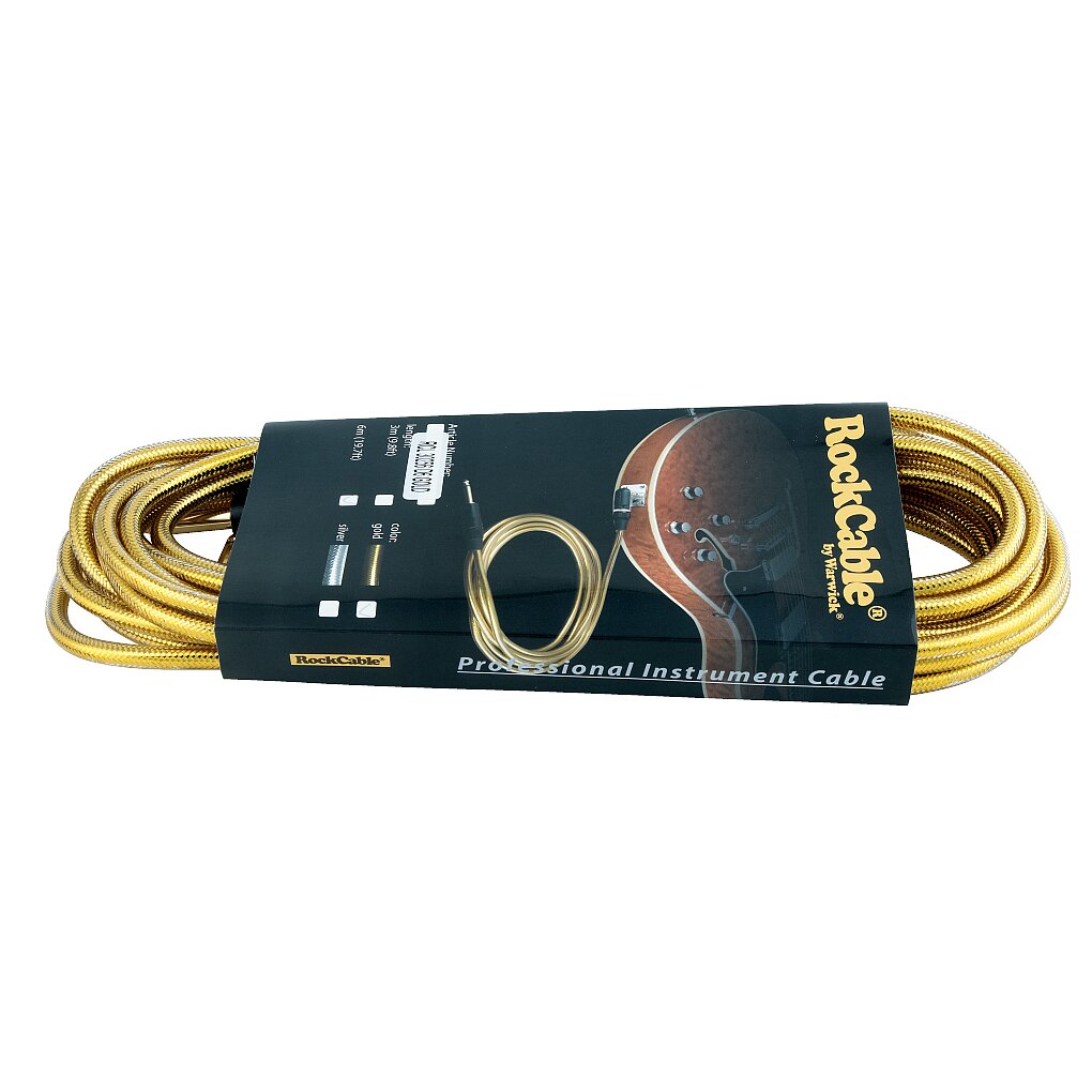 Cable instrumento Rockbag RCL30256D6 GOLD ángulo recto 6m