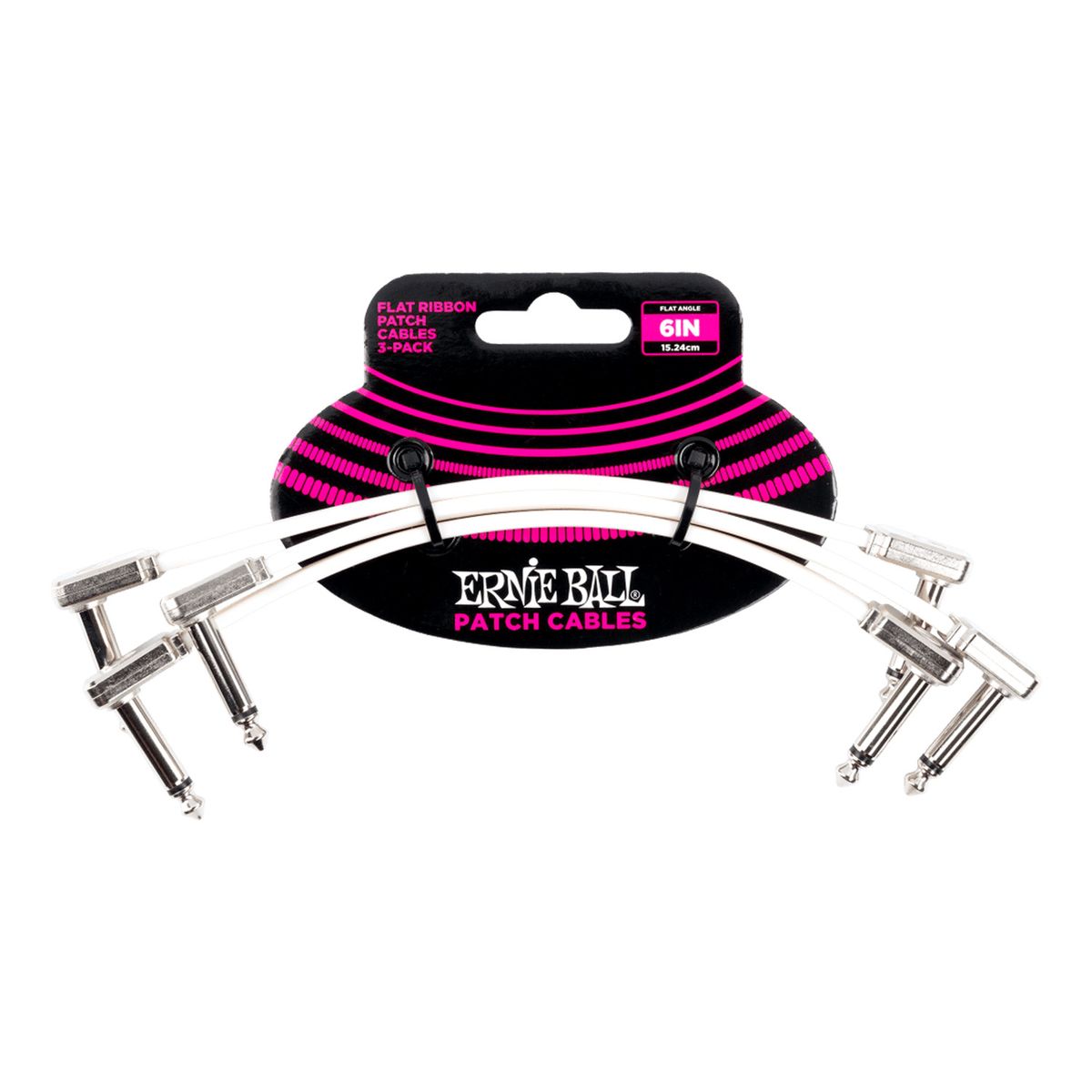 Pack de 3 Cable Patch Ernie Ball Flat Ribbon P06385 15 cms