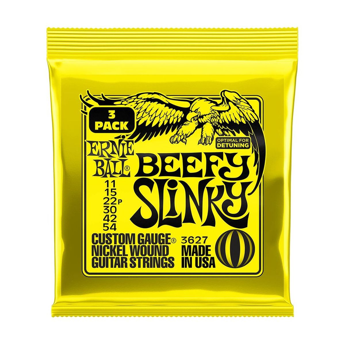 Pack 3 sets cuerdas guitarra eléctrica Ernie Ball 11-54 3627