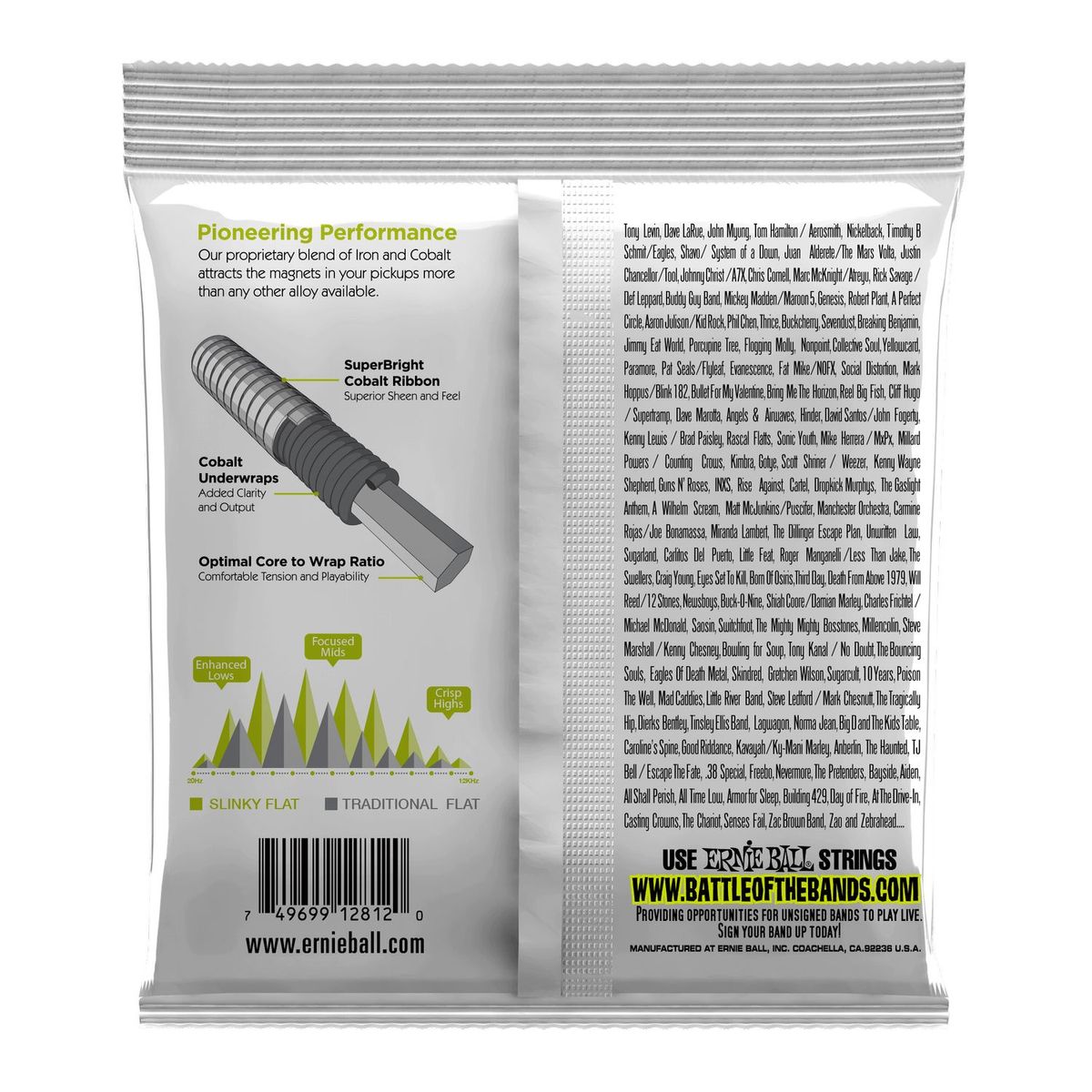 Cuerdas Ernie Ball Bajo 50-105 Flatwound Regular Slinky