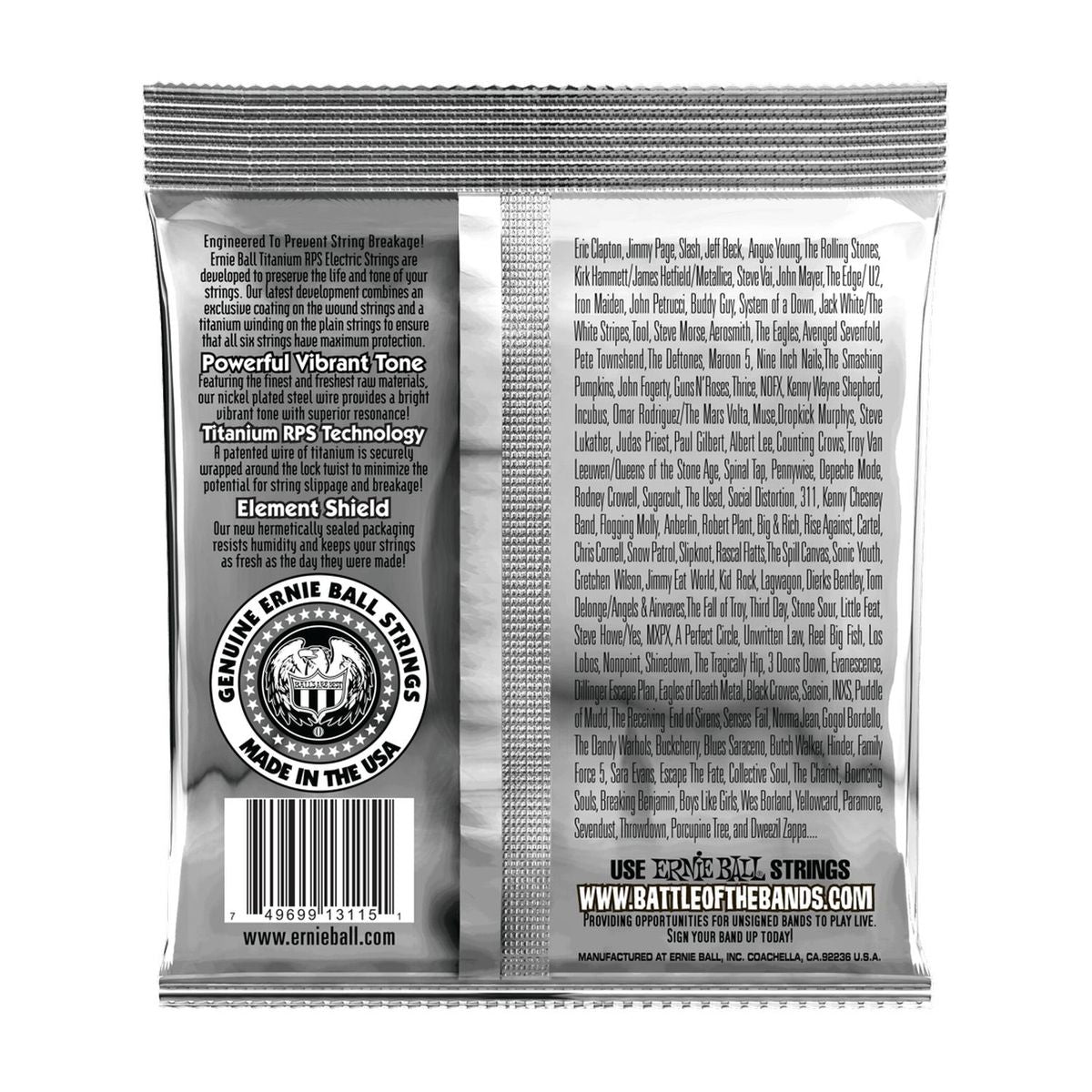Cuerdas guitarra eléctrica Ernie Ball 10-52 Coated RPS 3115