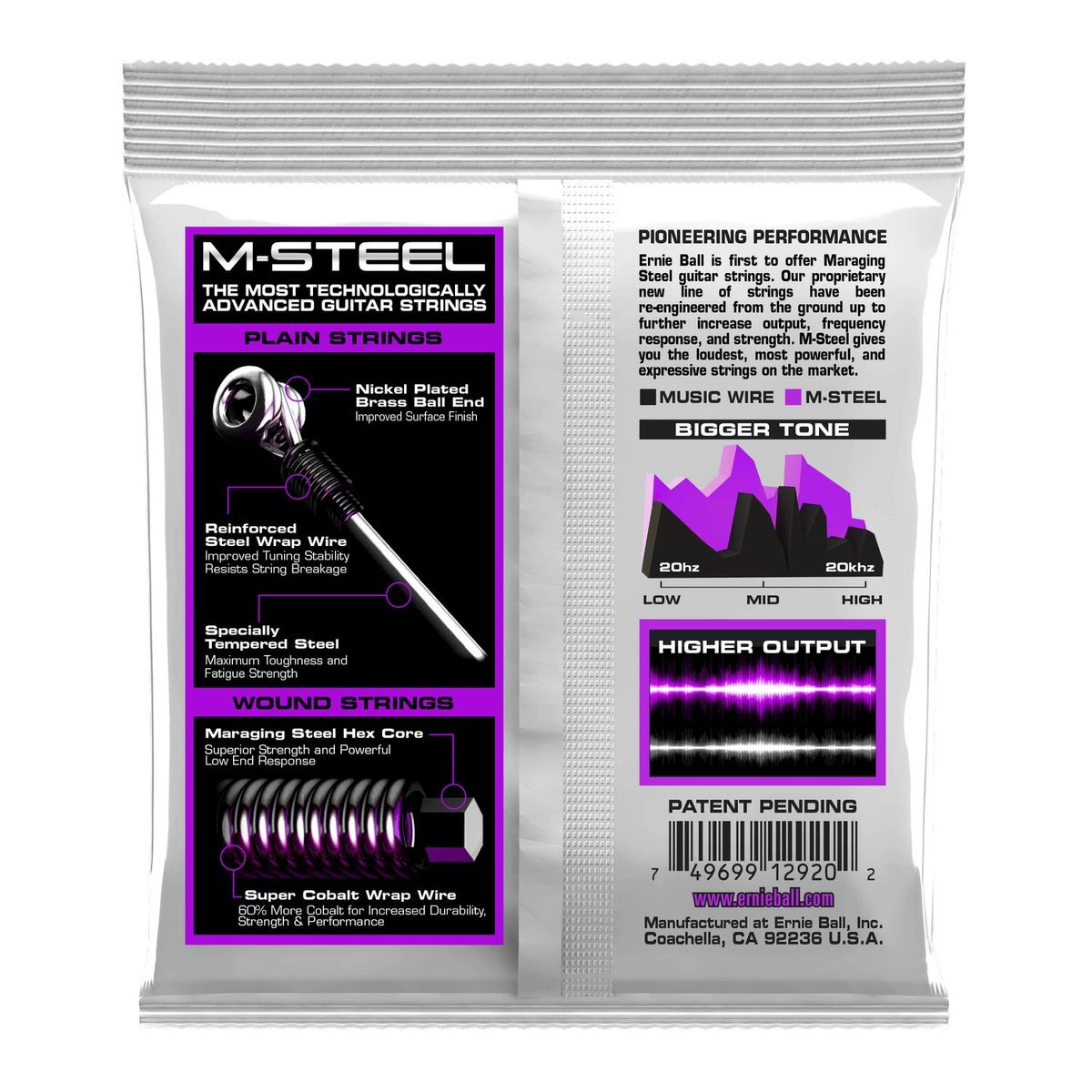Cuerdas guitarra eléctrica Ernie Ball 11-48 Pwr M-Steel 2920