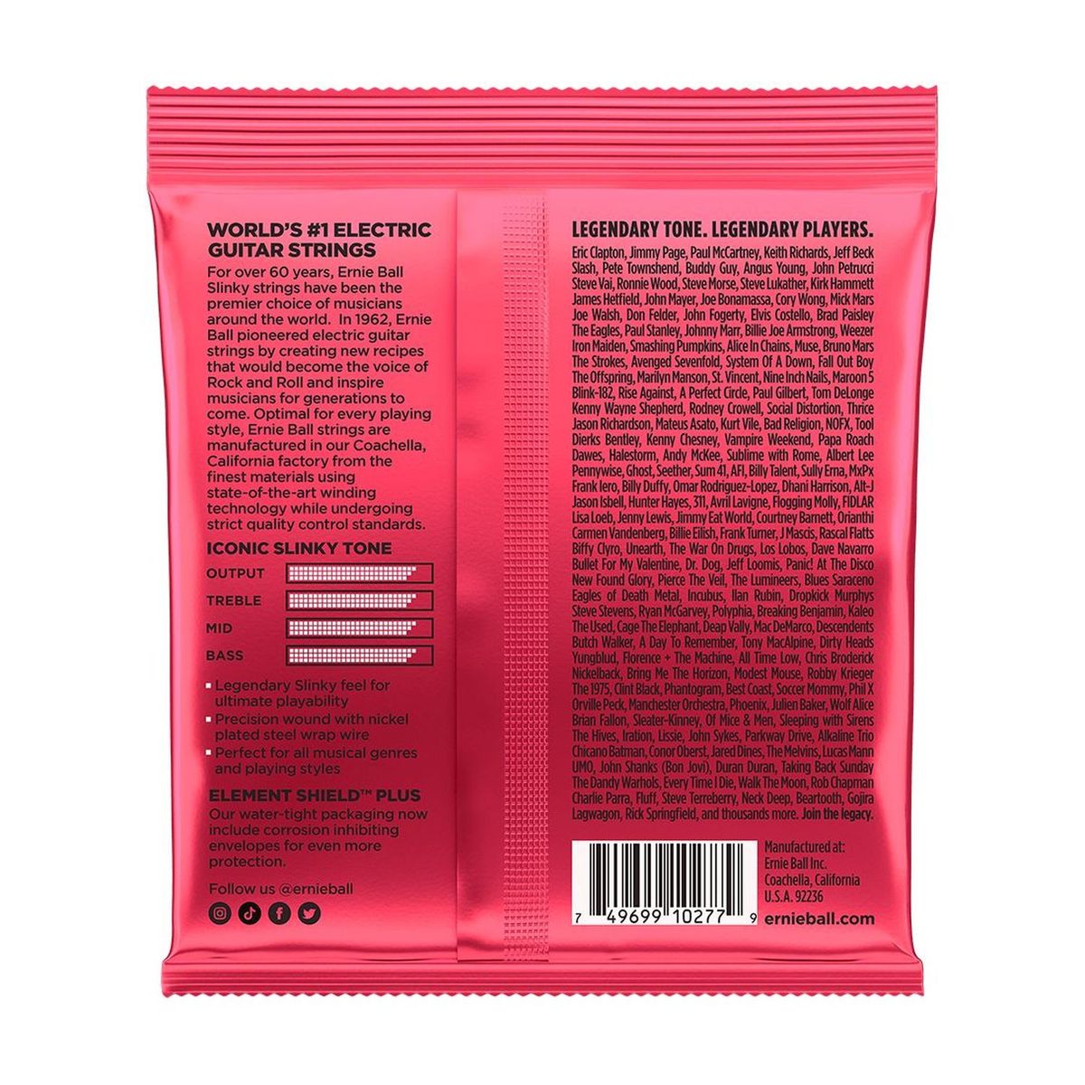 Cuerdas guitarra eléctrica Ernie Ball 11-52 Burl Slinky 2226