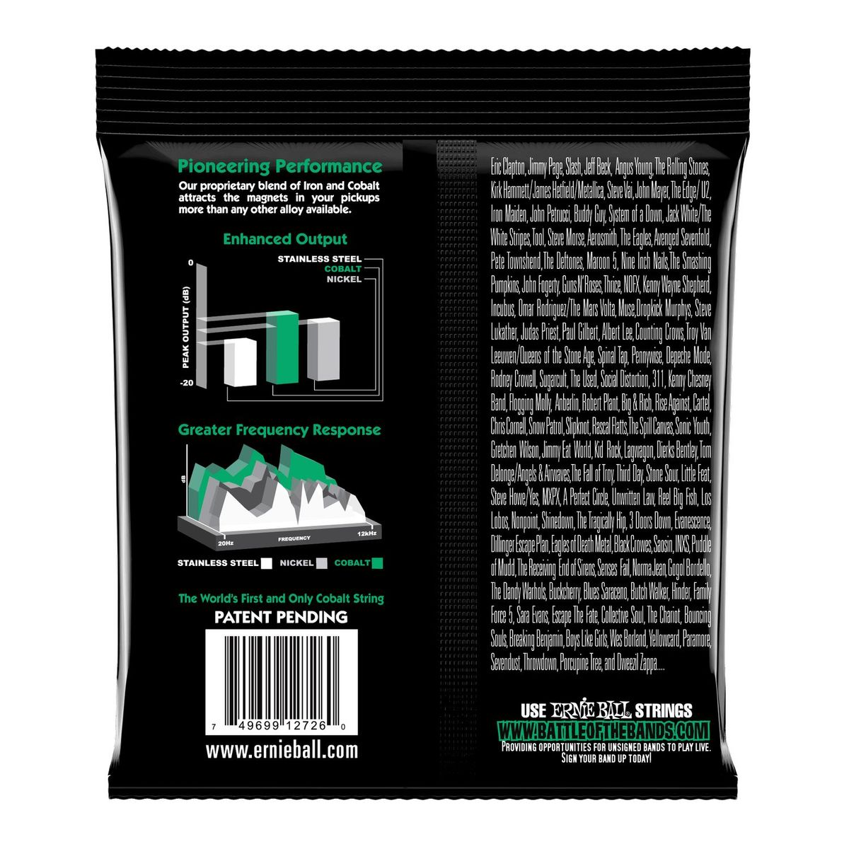 Cuerdas guitarra eléctrica Ernie Ball 12-56 Slky Cobalt 2726