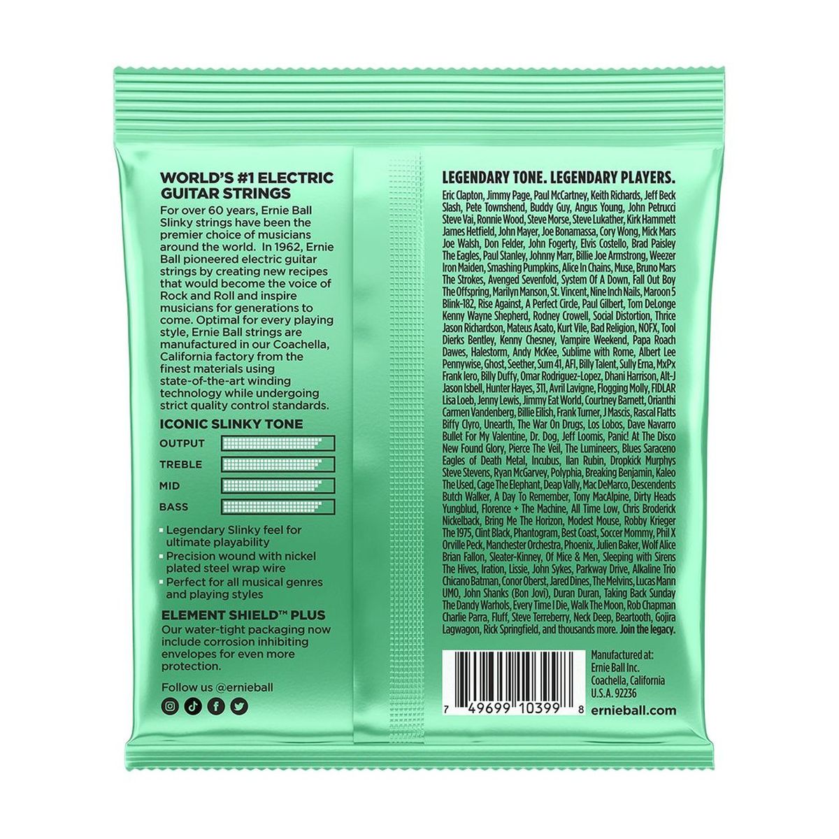 Cuerdas guitarra eléctrica Ernie Ball 8-42 Hyper Slinky 2229