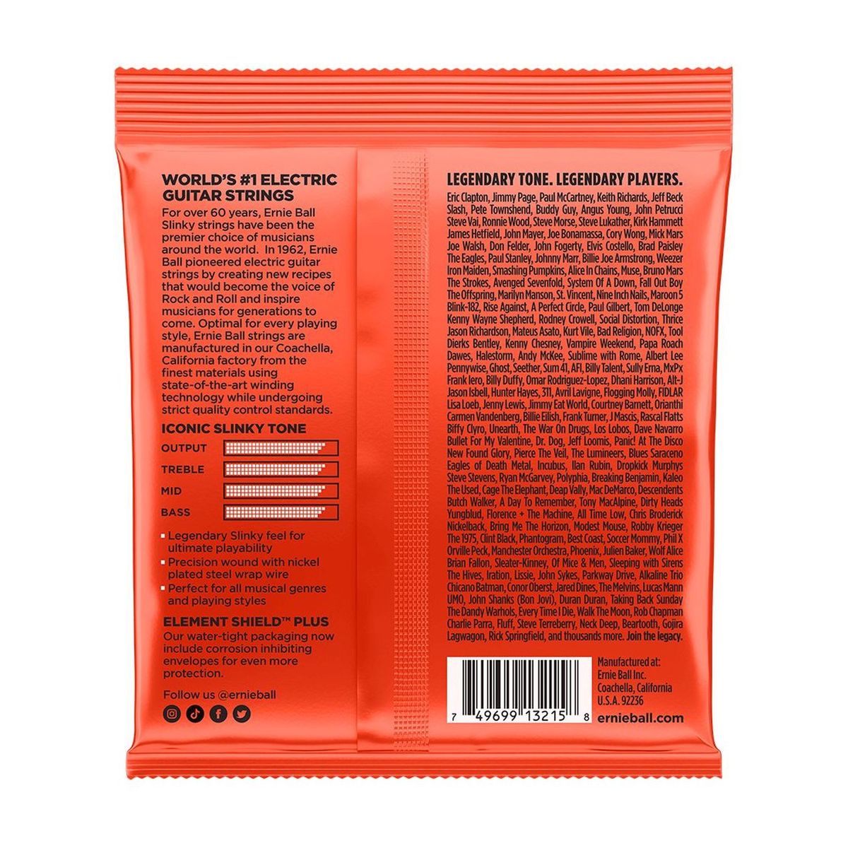 Pack 3 sets cuerdas guitarra eléctrica Ernie Ball10-52 3215