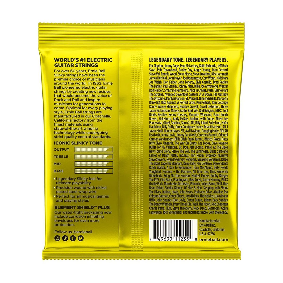 Pack 3 sets cuerdas guitarra eléctrica Ernie Ball 11-54 3627