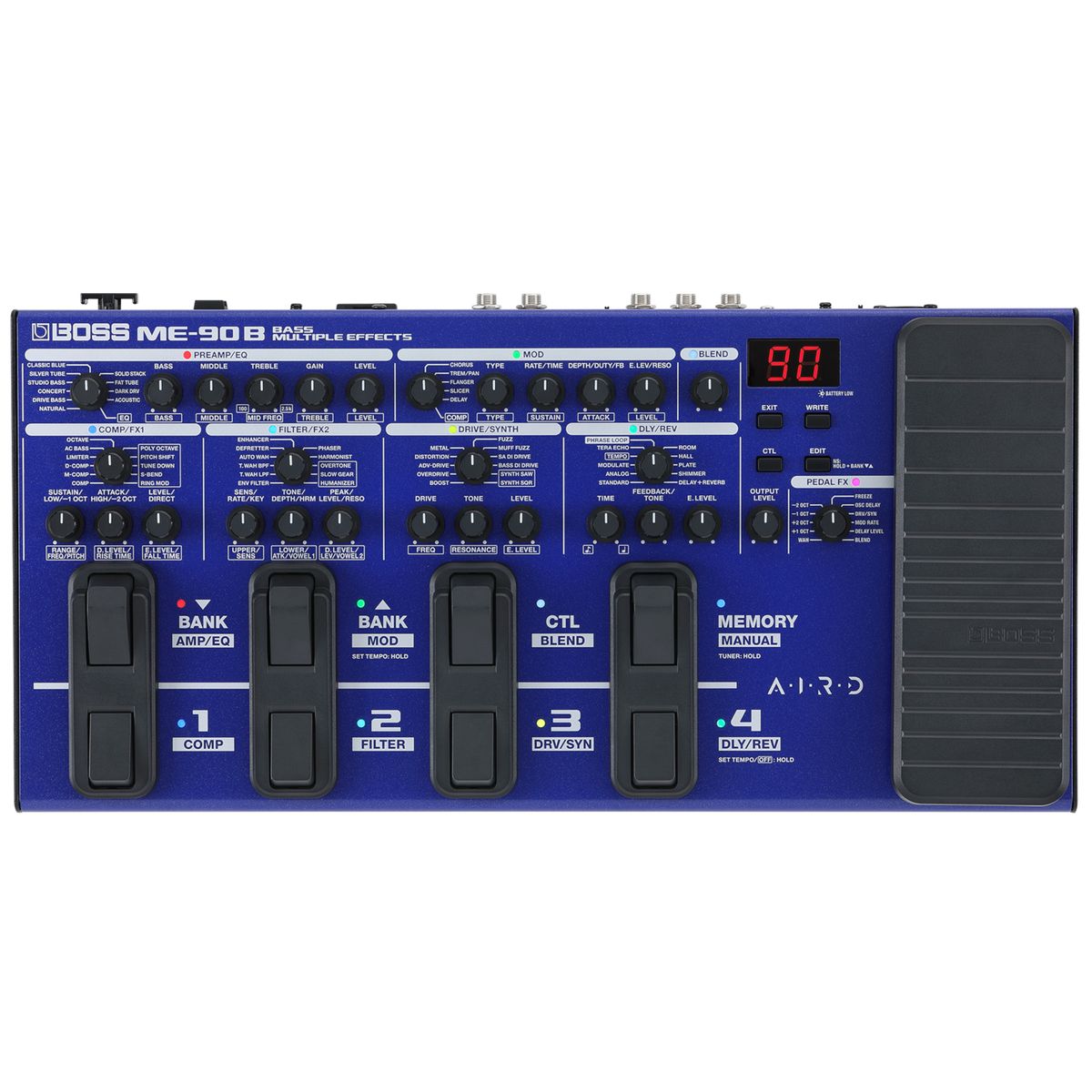 Pedalera multiefecto para Bajo Boss ME 90B 61 Efectos, 10 IR