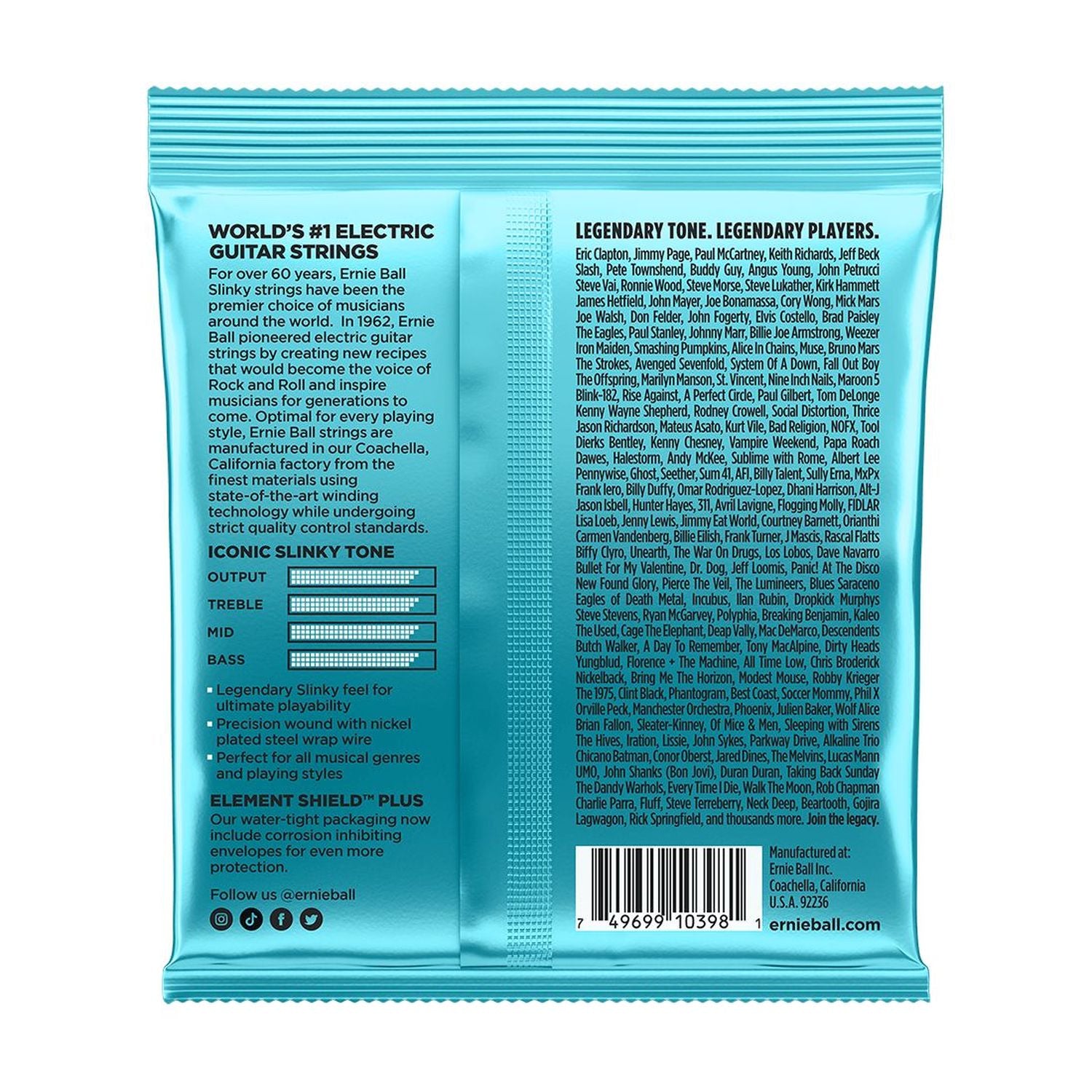 Cuerdas guitarra eléctrica Ernie Ball 8.5-40 Mighty Slk 2228