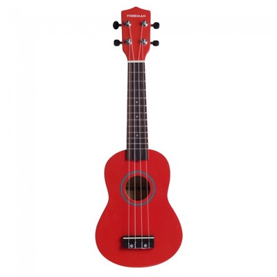 Ukelele soprano Freeman UK201 rojo con funda Cuerdas Aquila