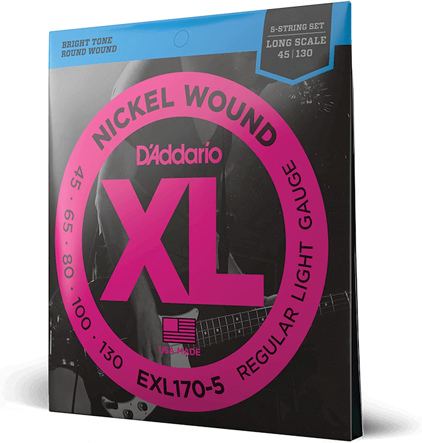 Set De 5 Cuerdas Para Bajo D'addario Exl170-5 .045-.130