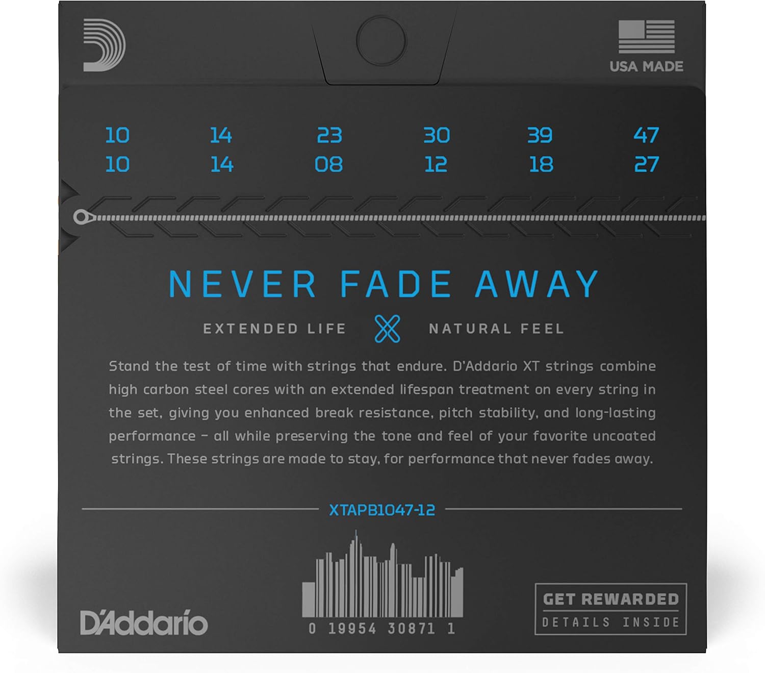 Cuerdas Guitarra Acústica 12 Cuerdas D'addario XTAPB1047-12