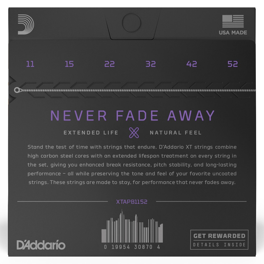 Cuerdas Recubiertas p/ Acústica Metálica D'addario XTAPB1152