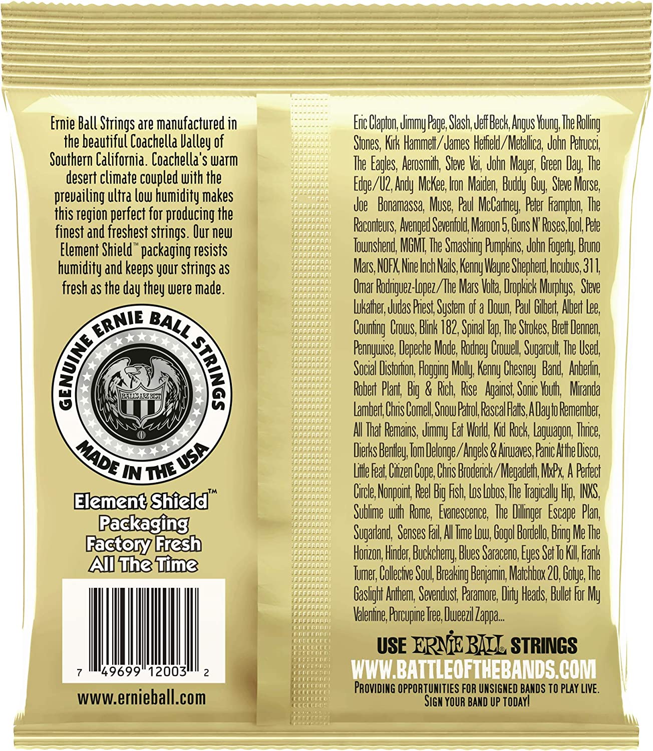 Set de cuerdas de guitarra Folk Ernie Ball 2003 12/54