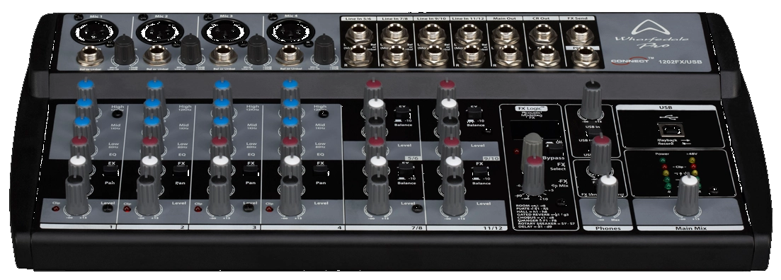 Mixer Wharfedale 1202 FX /USB 4 canales mono 4