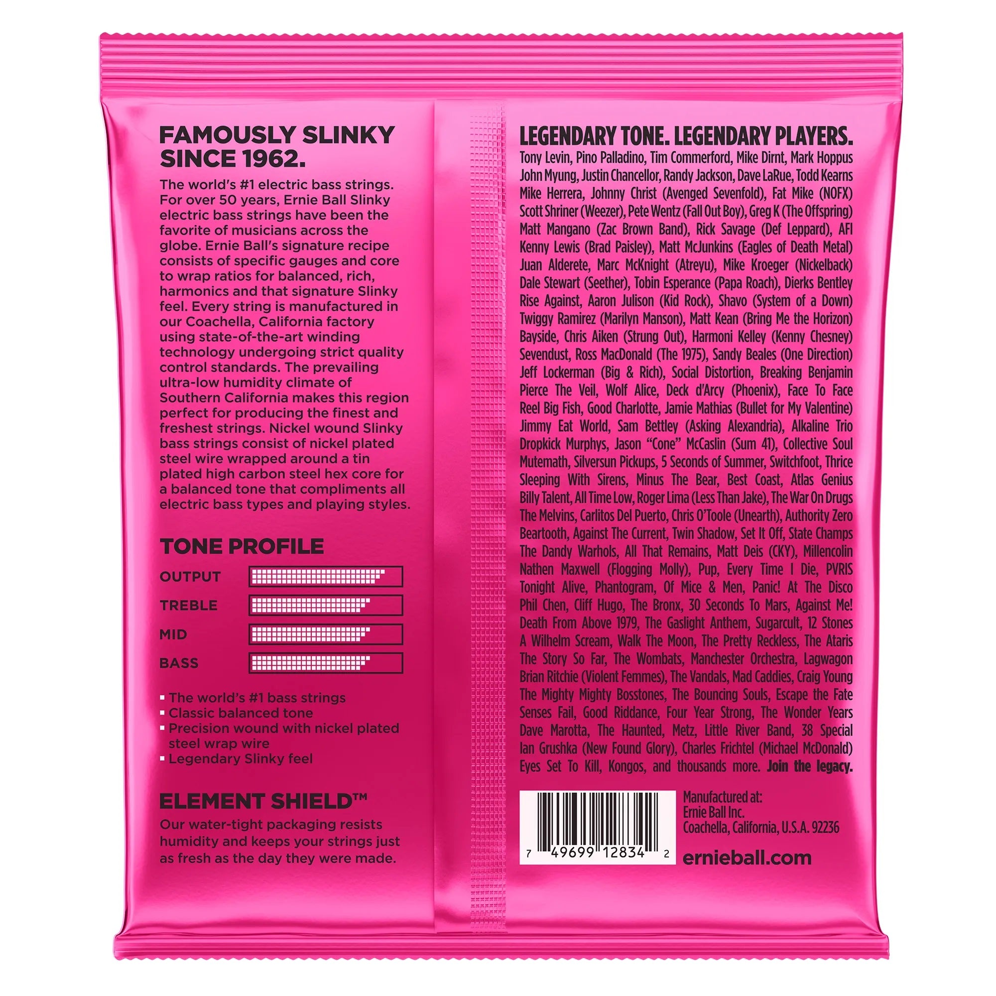 Cuerdas bajo Ernie Ball 2834 BASS SUPER SLINKY