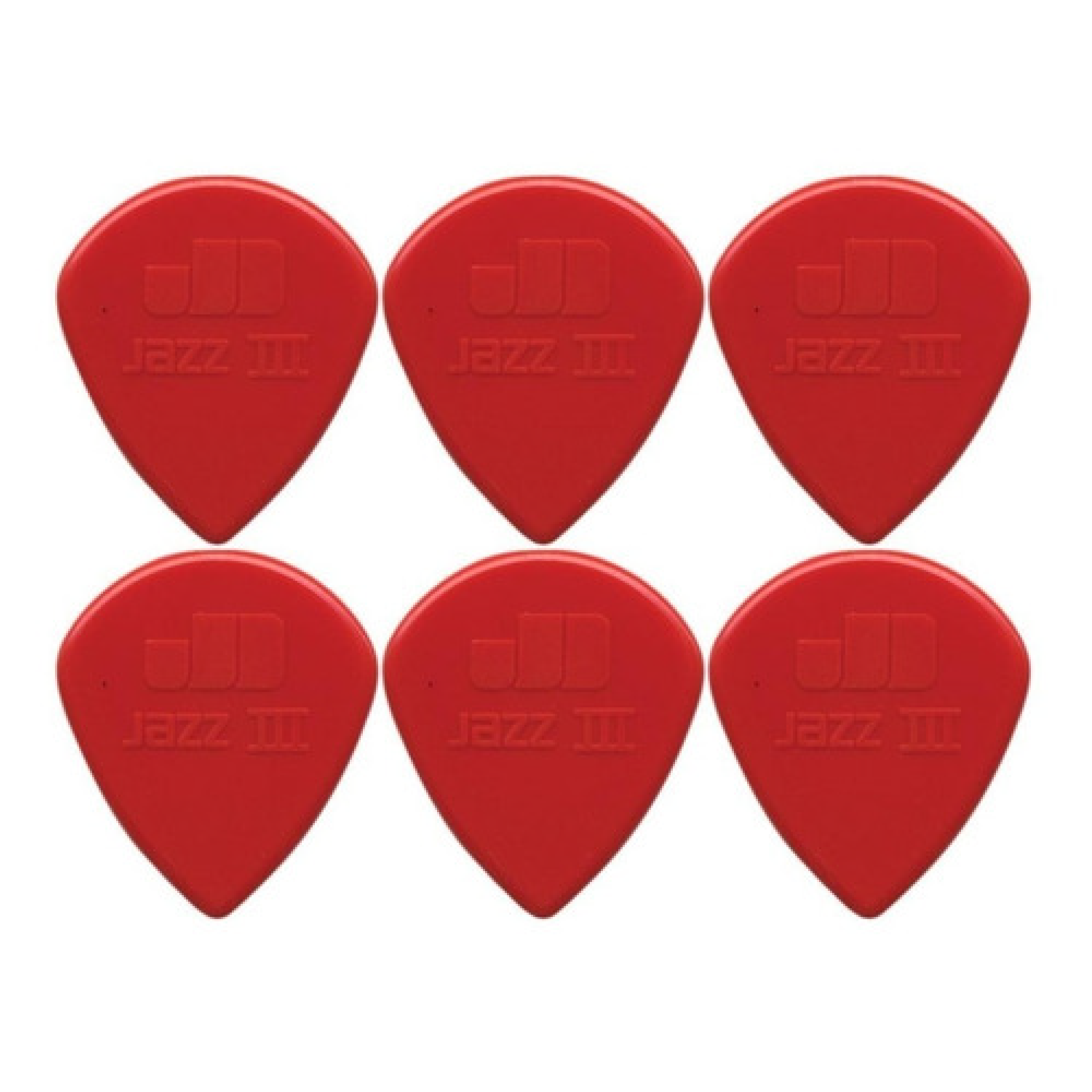 Pack de 6 uñetas Dunlop 47P3N JAZZ III