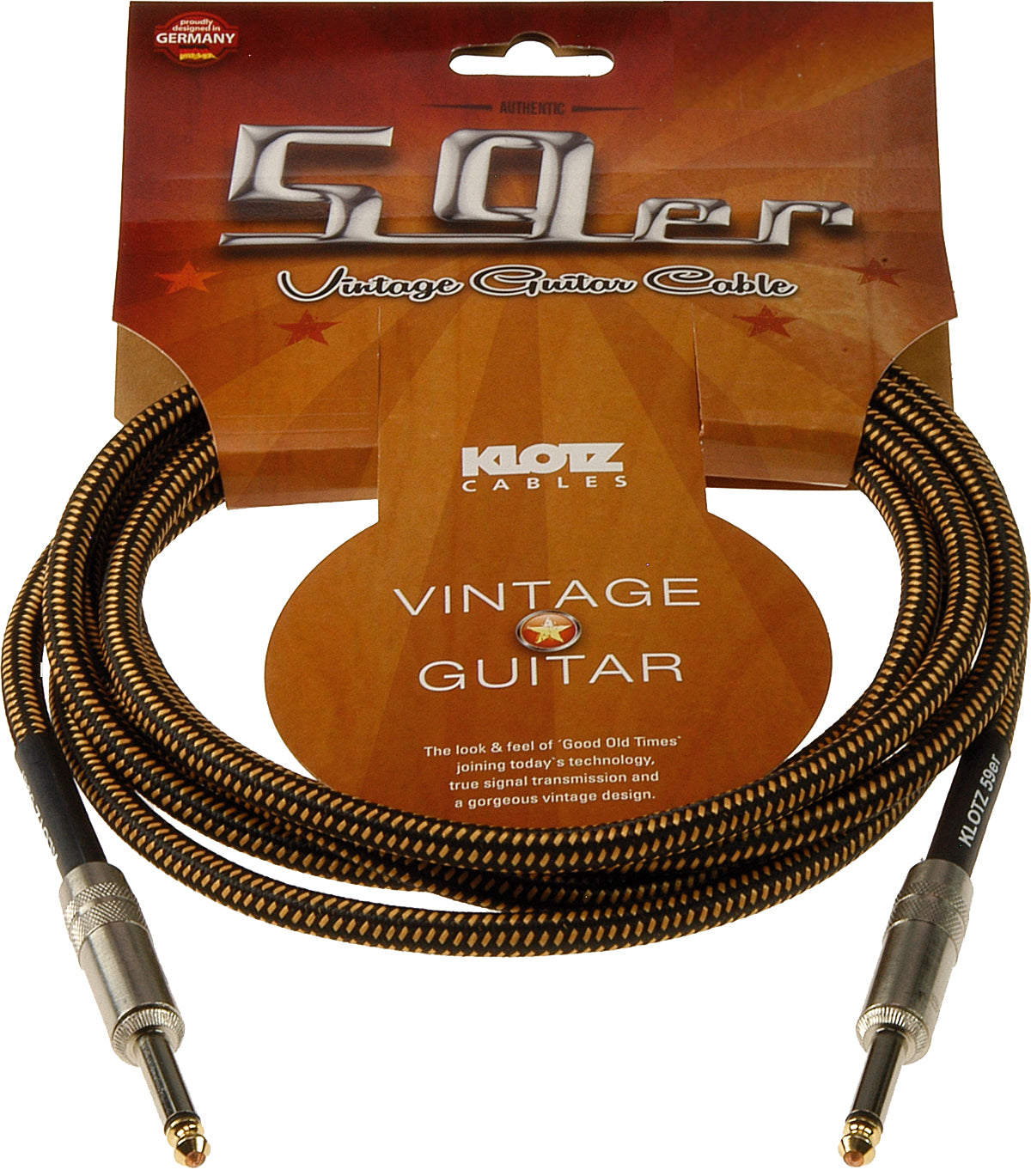 Cable de instrumento vintage Klotz VIN-0600 6m tweed