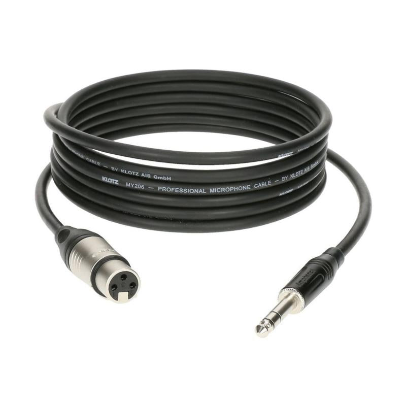 Cable Xlr Hembra-plug Stereo Klotz M1fs1k0500 Negro 5 Metros