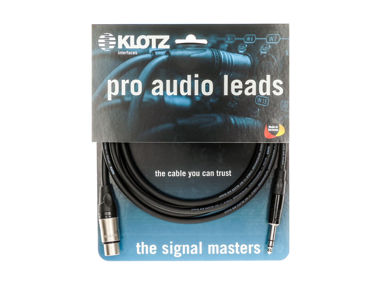 Cable Xlr Hembra-plug Stereo Klotz M1fs1k0500 Negro 5 Metros