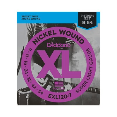 Set 7 cuerdas para guitarra eléctrica Daddario EXL120-7 9-54