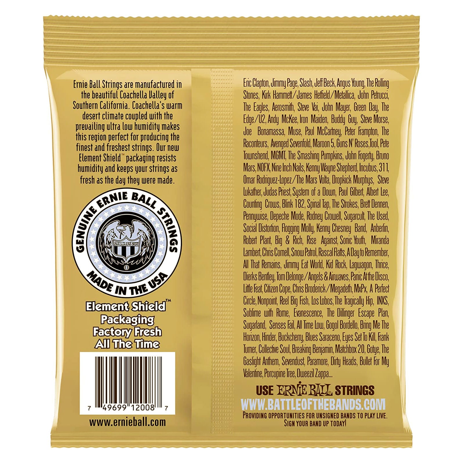 SET CUERDAS GUITARRA FOLK 80/20 ERNIE BALL P02008 EARTHWOOD