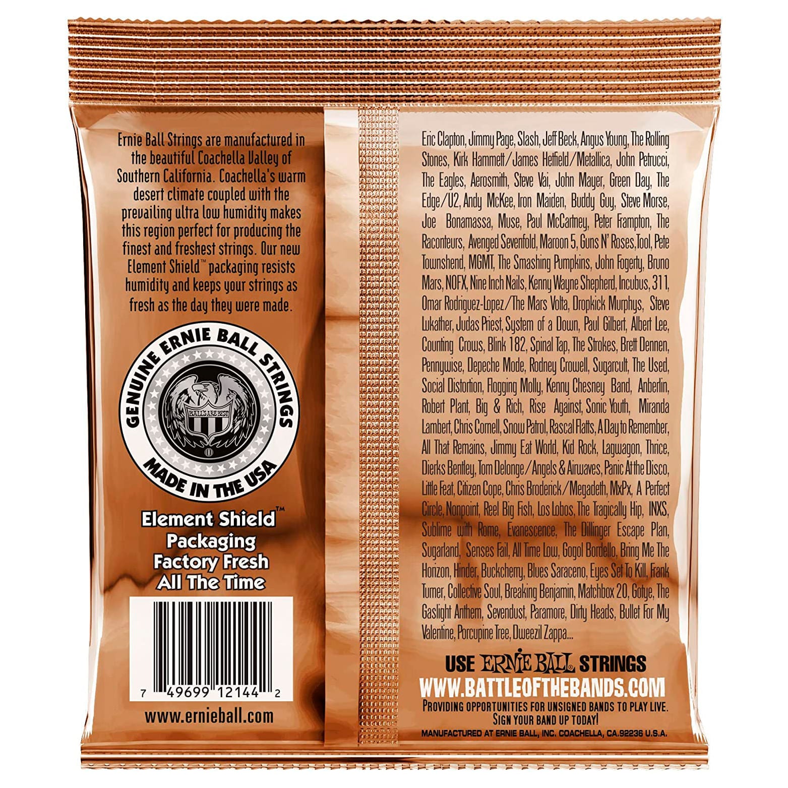 CUERDAS GUITARRA FOLK PHOSPHOR BRONZE ERNIE BALL P02144