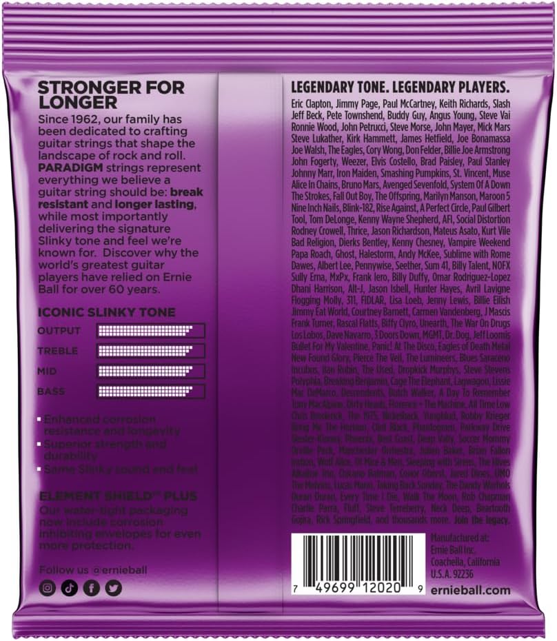 Cuerdas guitarra eléctrica Ernie ball P02020 Paradigm Power