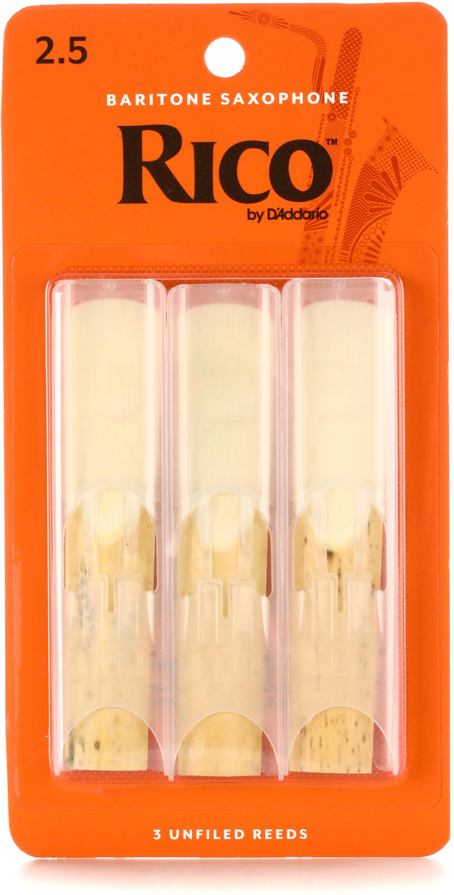 Caja de 3 cañas Rico RLA0325 para Saxofón Baritono 2.5