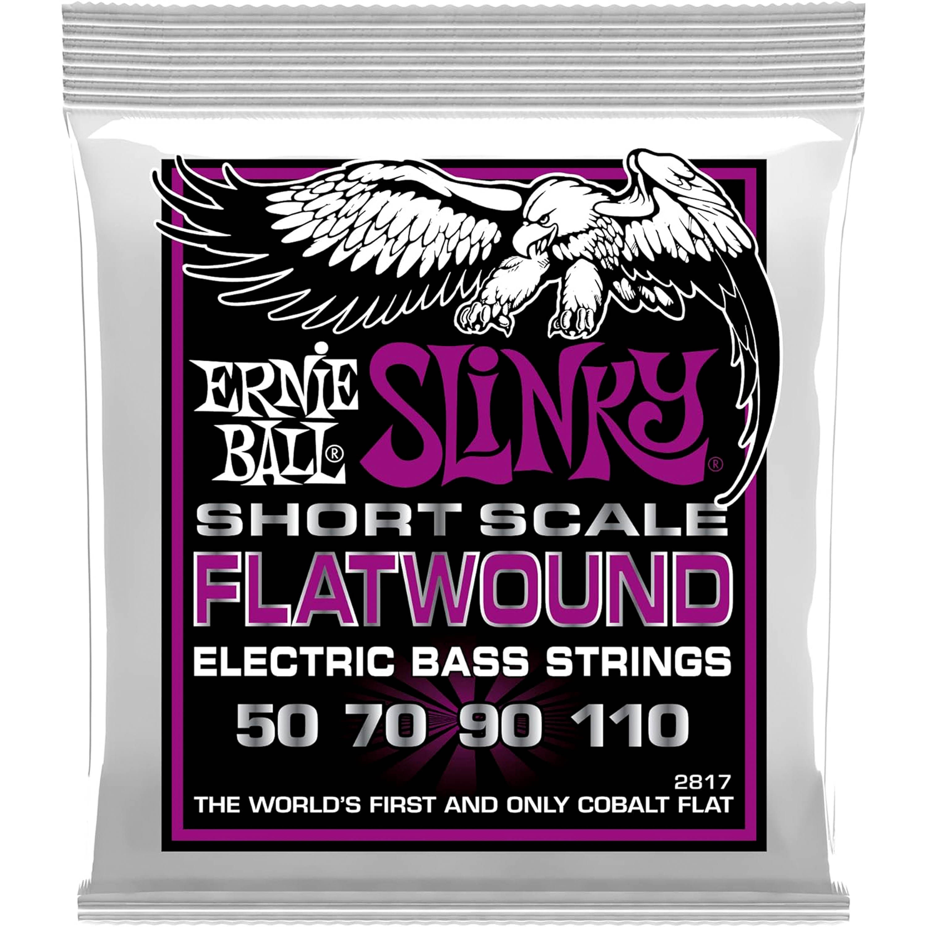 Cuerdas de bajo Flatwound Ernie Ball Escala Corta 50-110