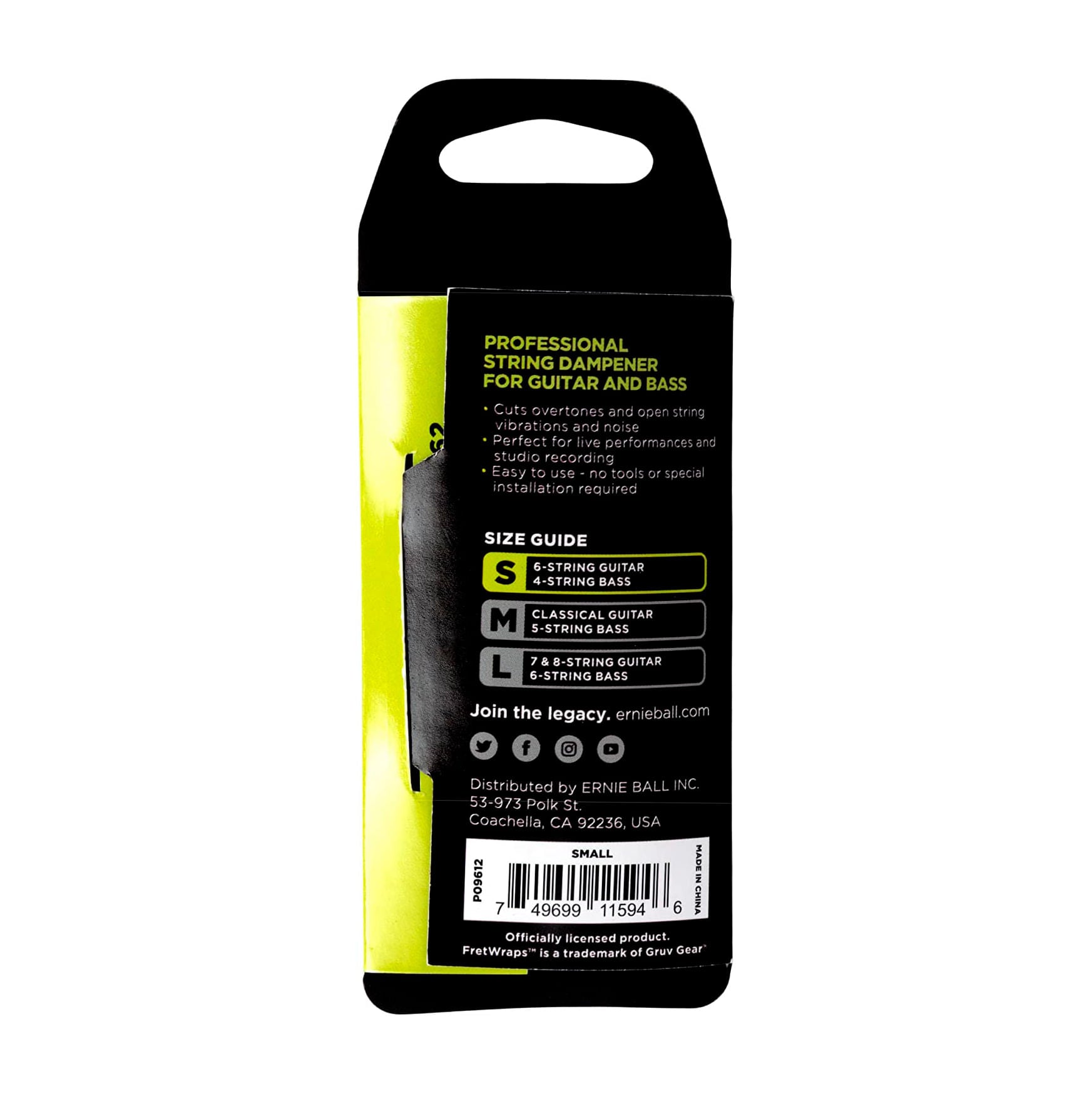 FretWrap silenciador de cuerdas Ernie Ball Tamaño Pequeño