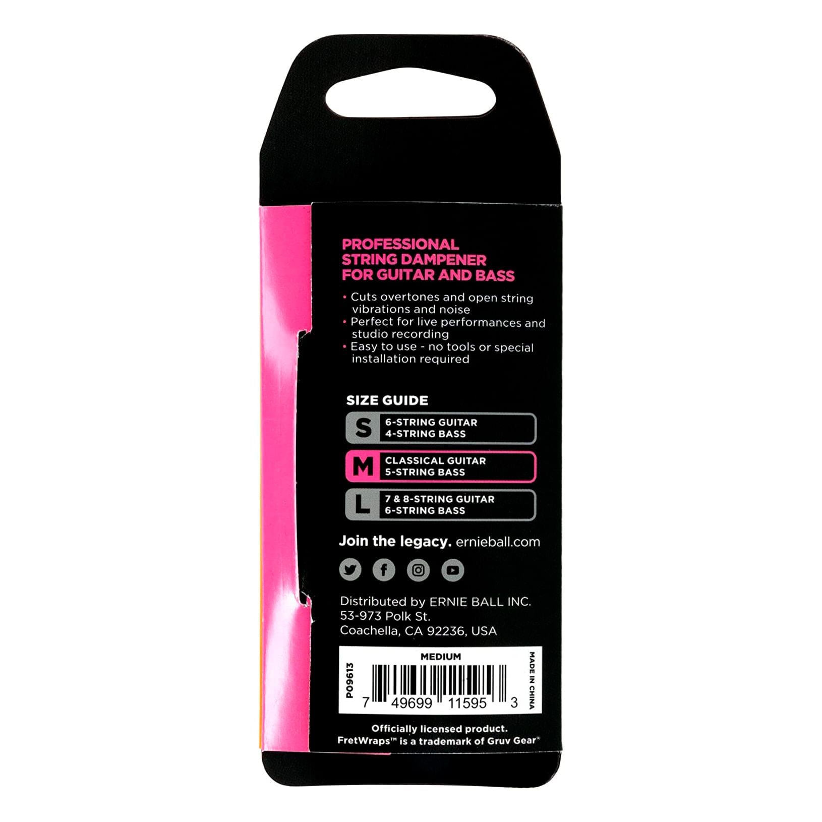 FretWrap silenciador de cuerdas Ernie Ball Tamaño Mediano