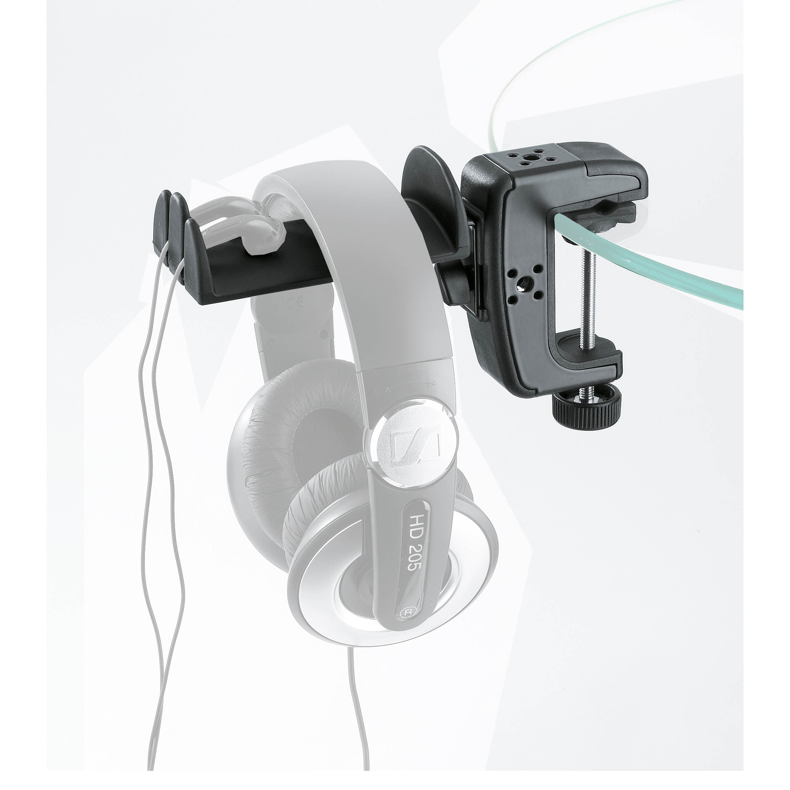 Soporte para auriculares con abrazadera de mesa K&M 16085