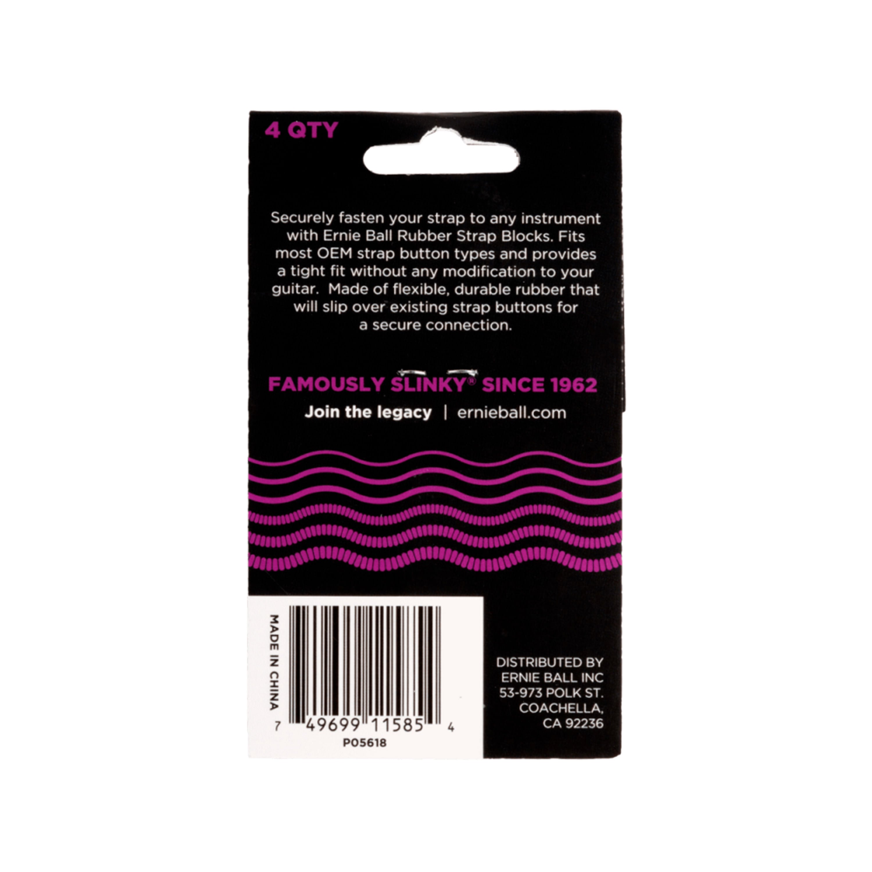 Straps Blocks Ernie Ball P05618 4 unidades
