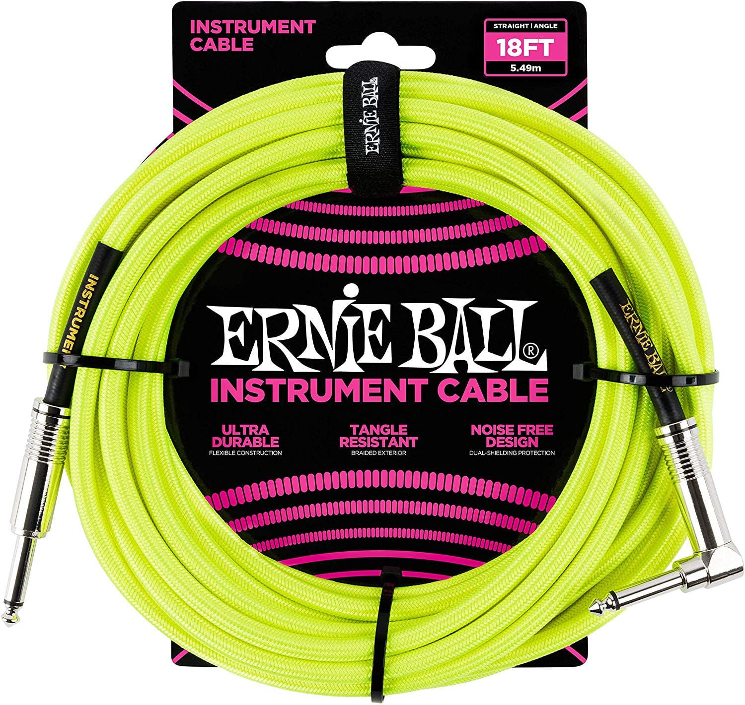 Cable de instrumento Ernie Ball P06085 - 5.4m - Neon Yellow