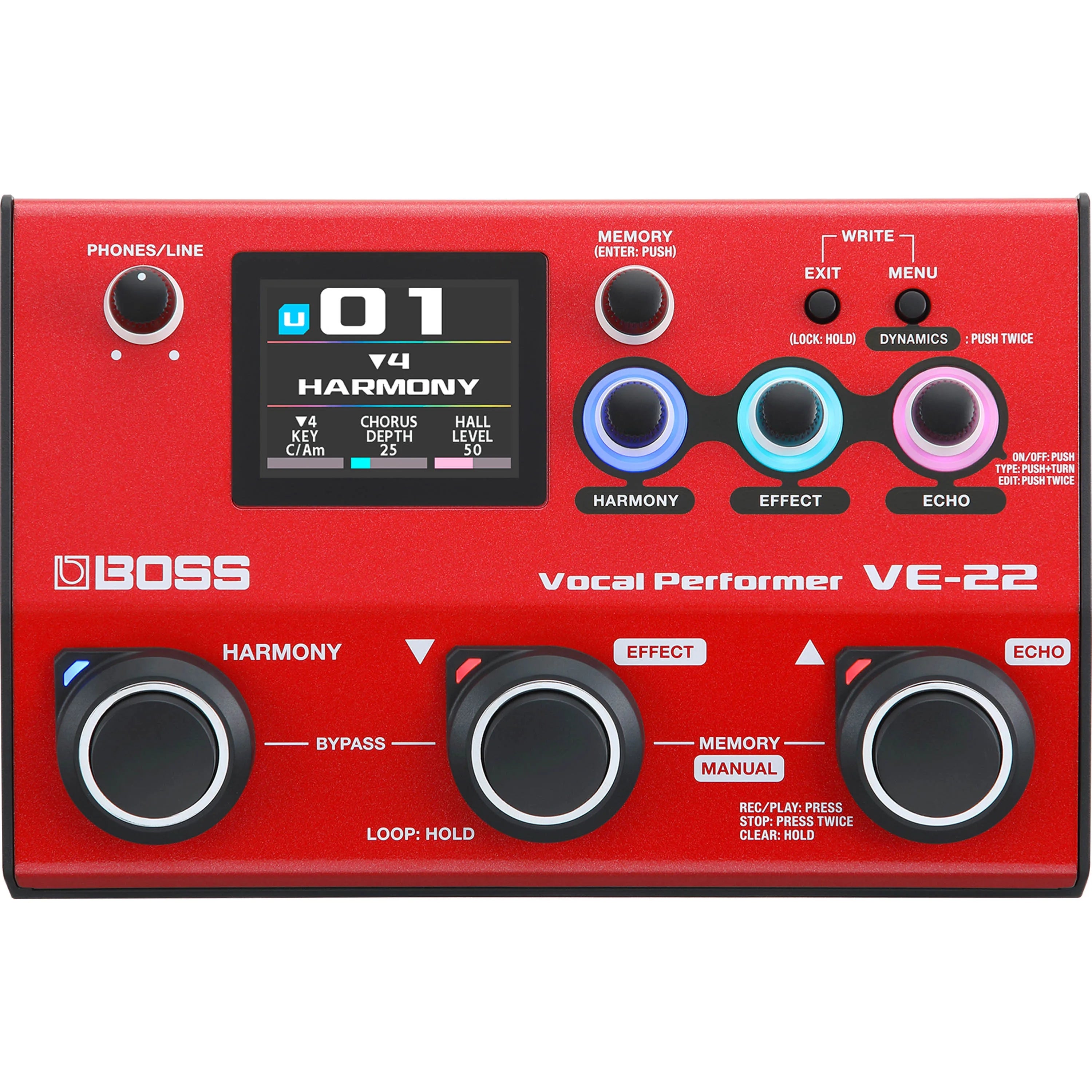 Pedalera multiefecto de voz BOSS VE-22 Vocal Performer