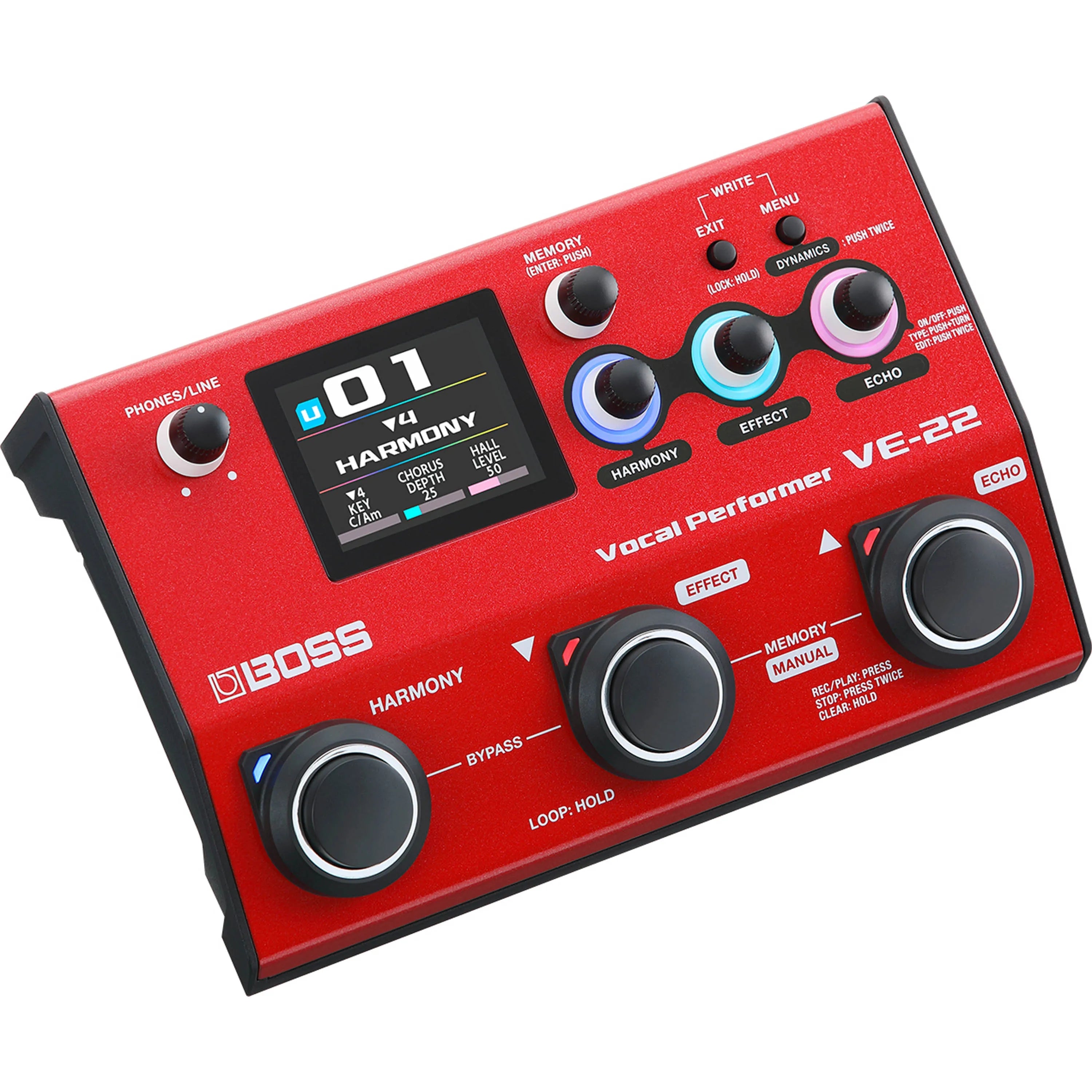 Pedalera multiefecto de voz BOSS VE-22 Vocal Performer