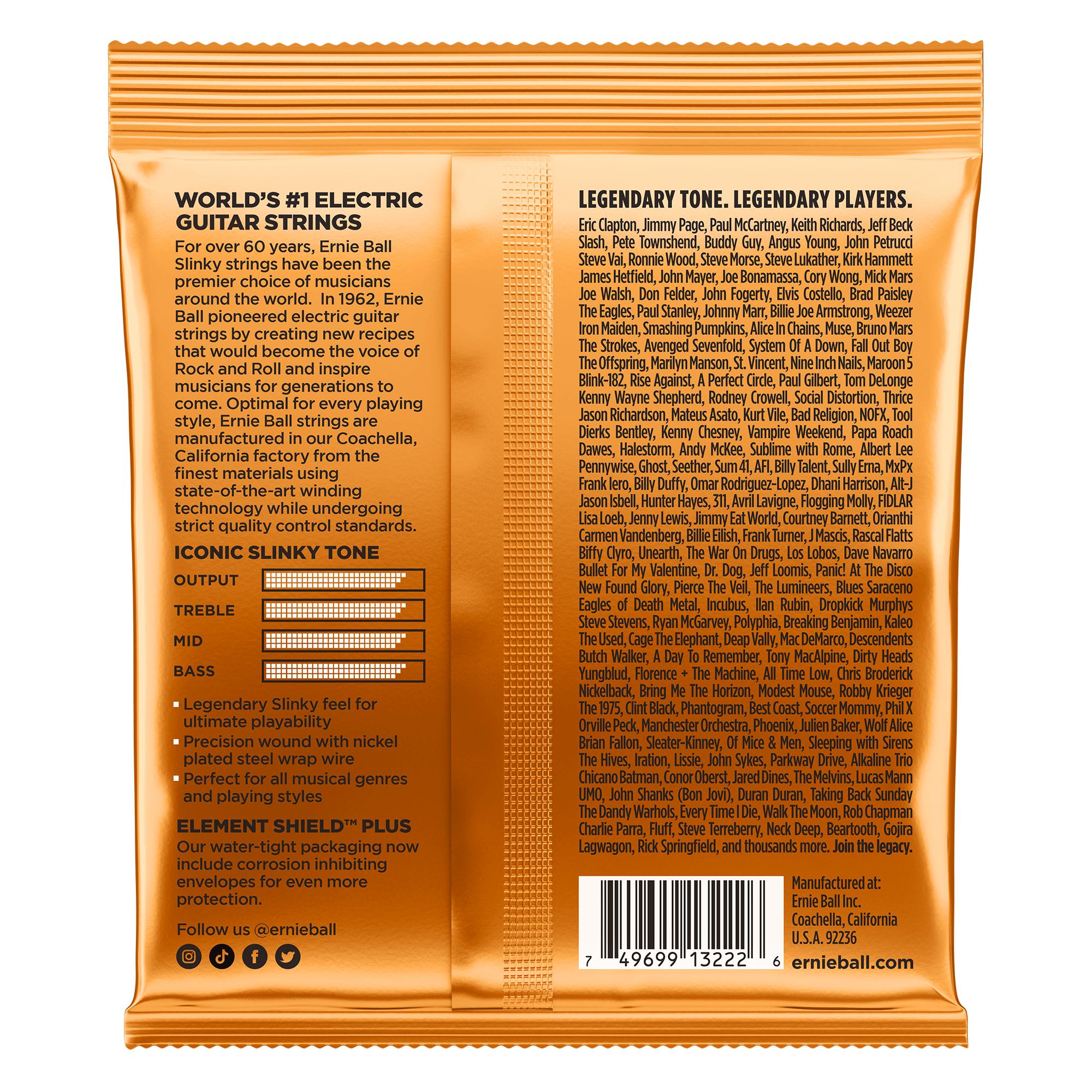 Pack 3 set de cuerdas Guitarra Eléctrica Ernie Ball P03222