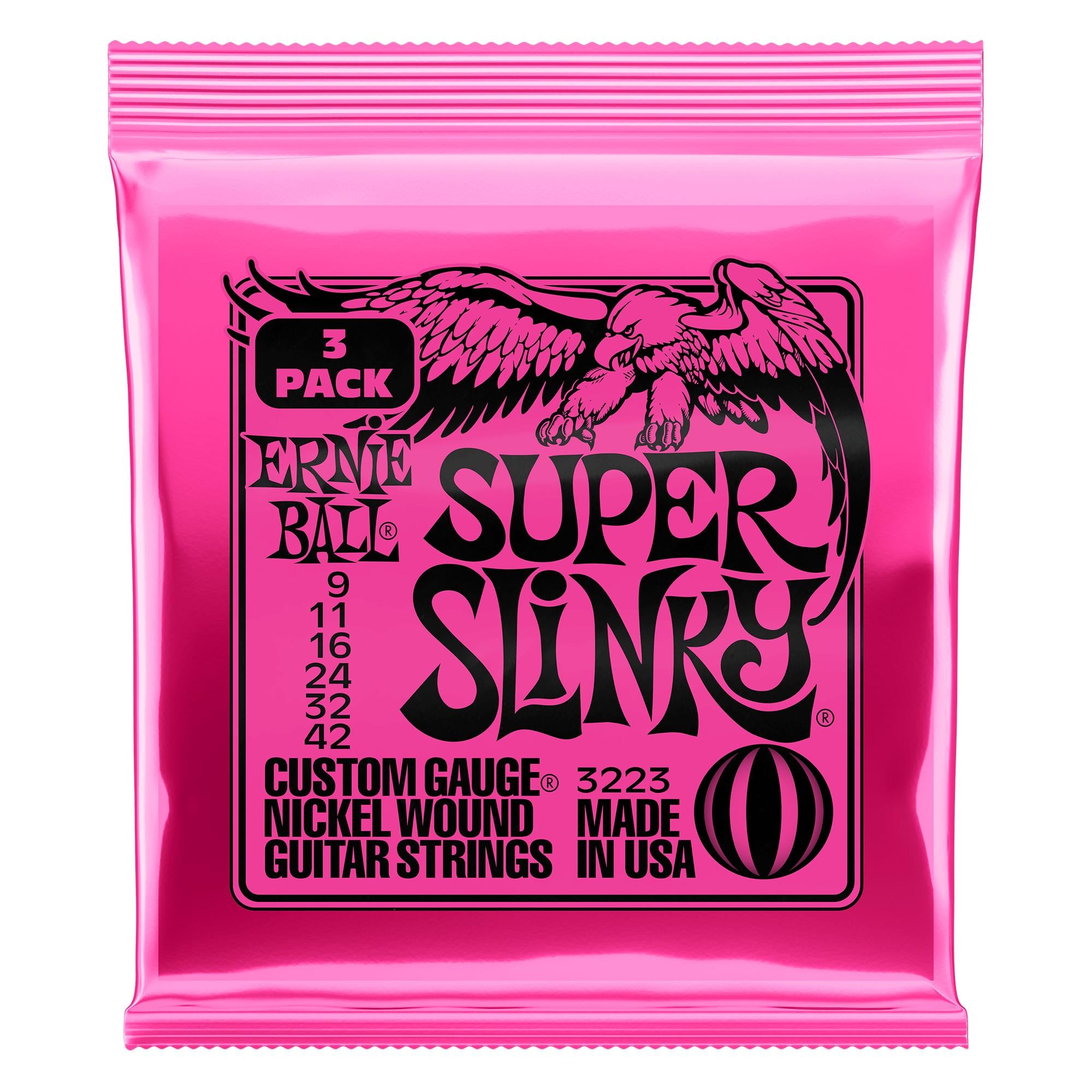 Pack de 3 set cuerdas para guitarra Ernie Ball 2223 9/42