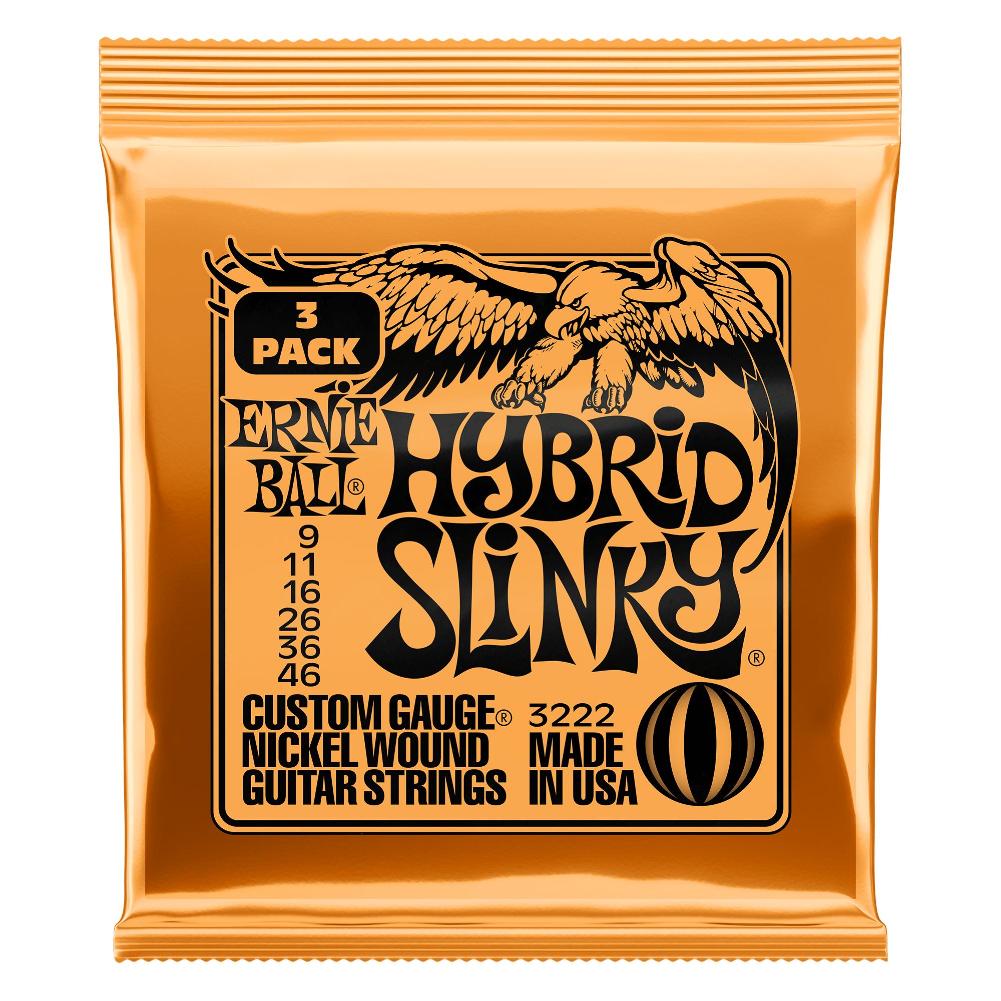 Pack 3 set de cuerdas Guitarra Eléctrica Ernie Ball P03222