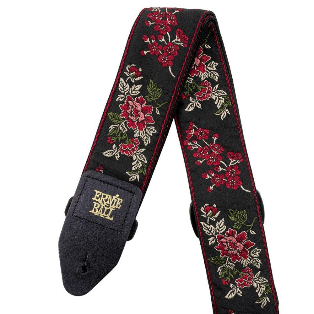CORREA DE GUITARRA ERNIE BALL RED ROSE JACQUARD P04142