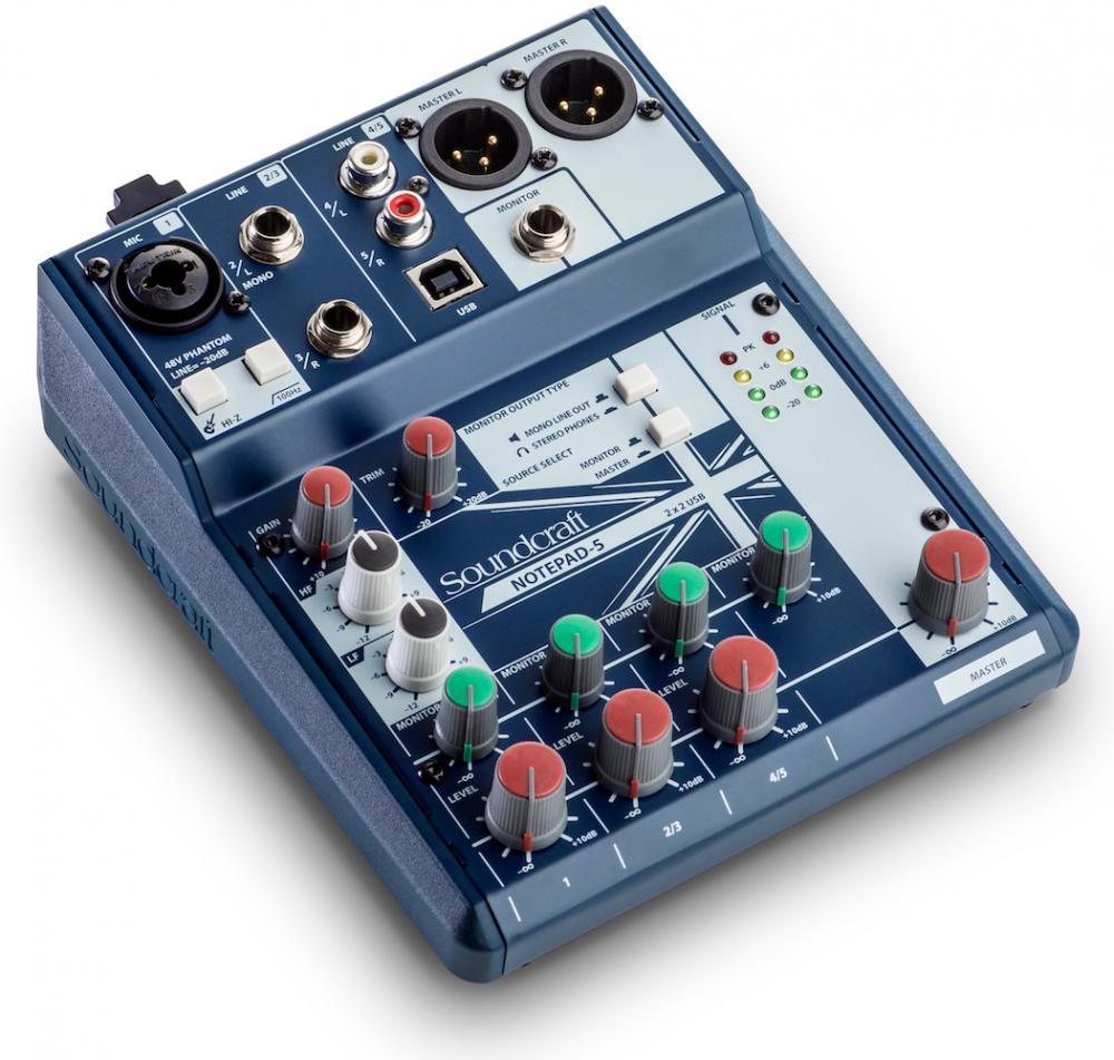 Mixer análogo Soundcraft USB NOTEPAD-5