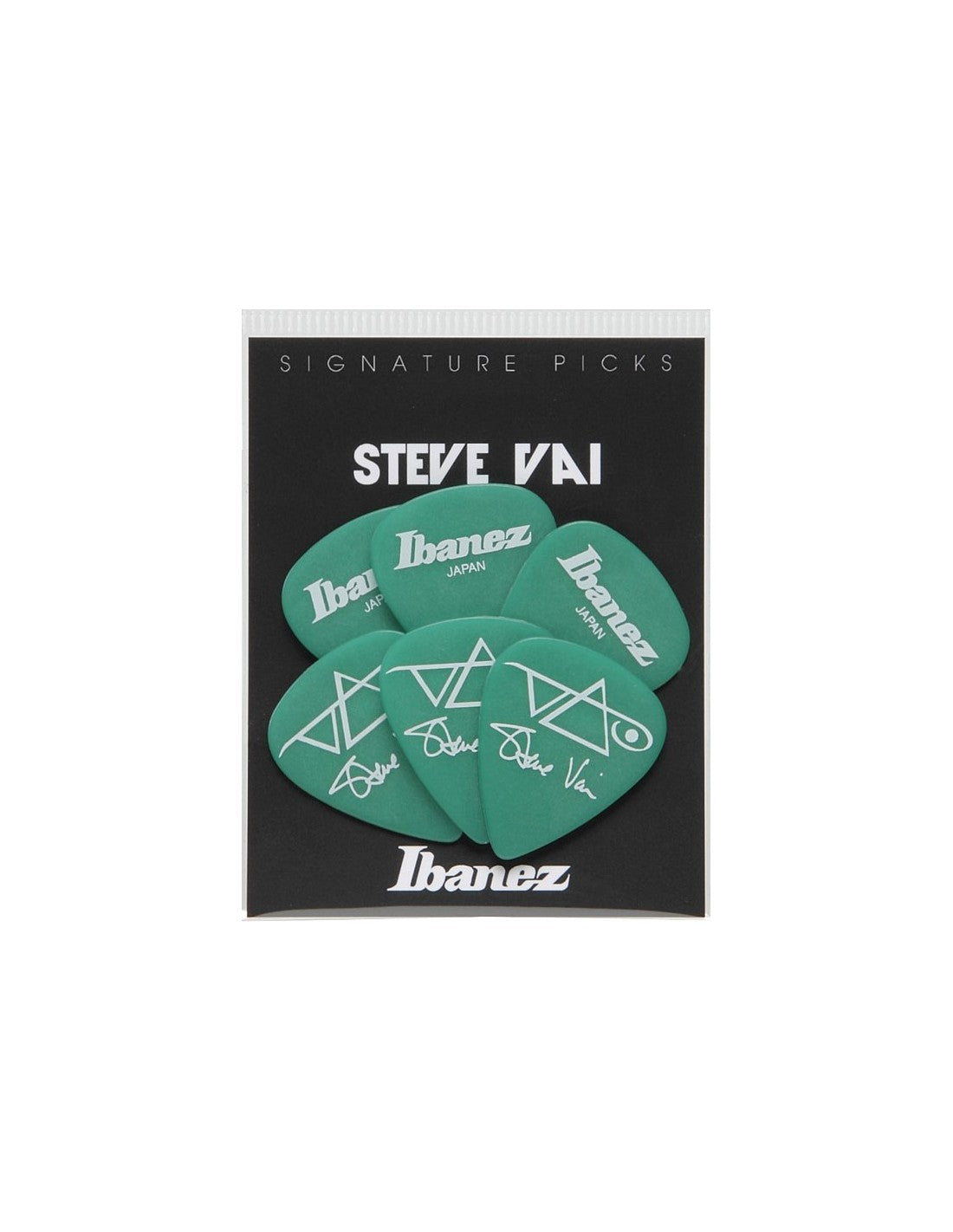 Pack de 6 uñetas Ibanez B1000SV GR Steve Vai verde